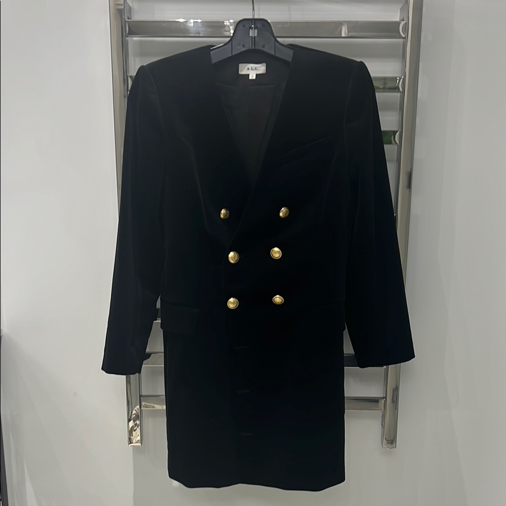 A.L.C. Black Double-Breasted Women's Jacket VELVET